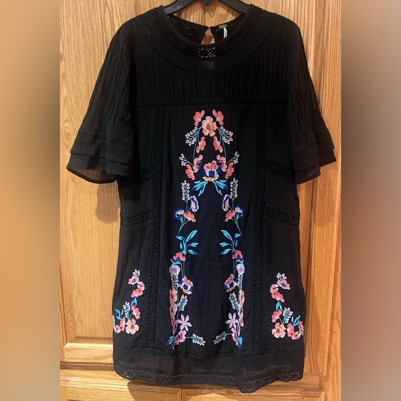 Free People Perfectly Victorian Embroidered Boho Festival Mini Shift‎ Dress XS - Picture 10 of 16